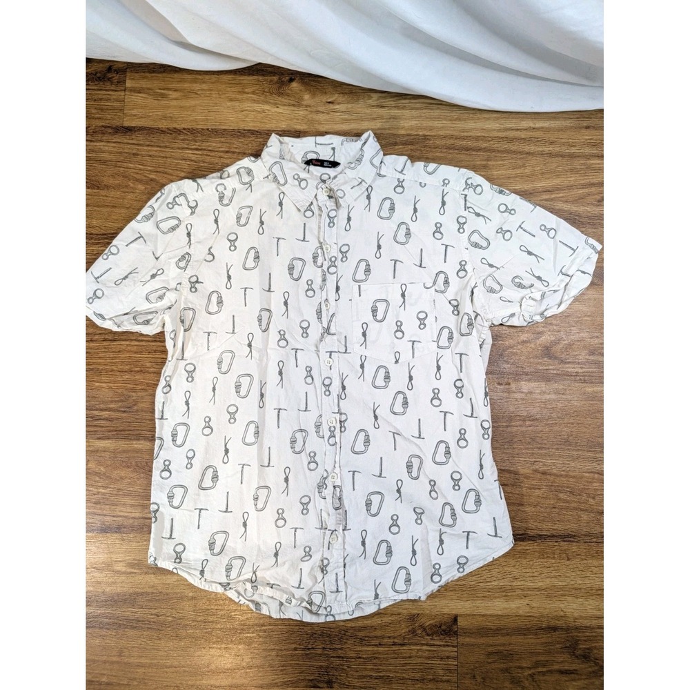 Stoic Size M white Novelty Print Button Up Shirt S/S
